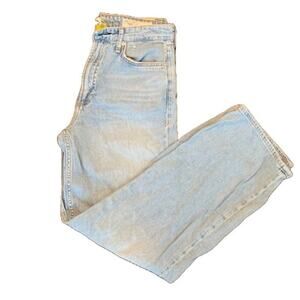 Rag & Bone Logan Mid Rise-Wide Leg Jeans–Light Wash Denim-Cotton Blend–Womens-27